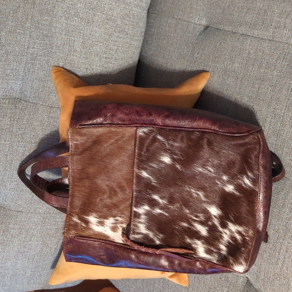Genuine Leather and Cowhide Mini Backpack
